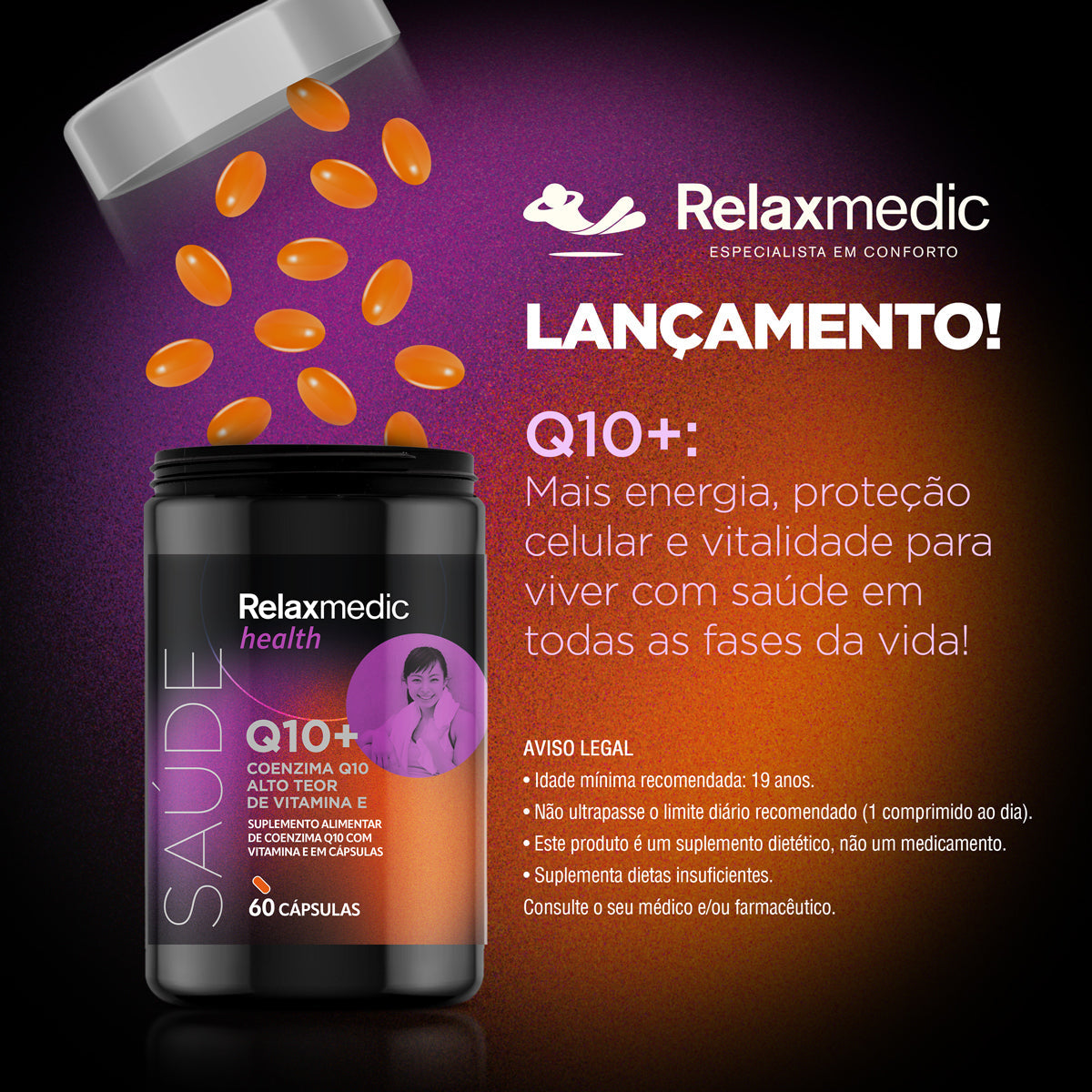 Coenzima Q10+ Com Vitamina E - 60 Cápsulas