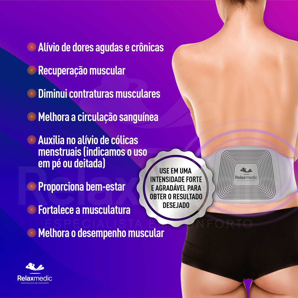 Eletroestimulador Fisio Tens Costas