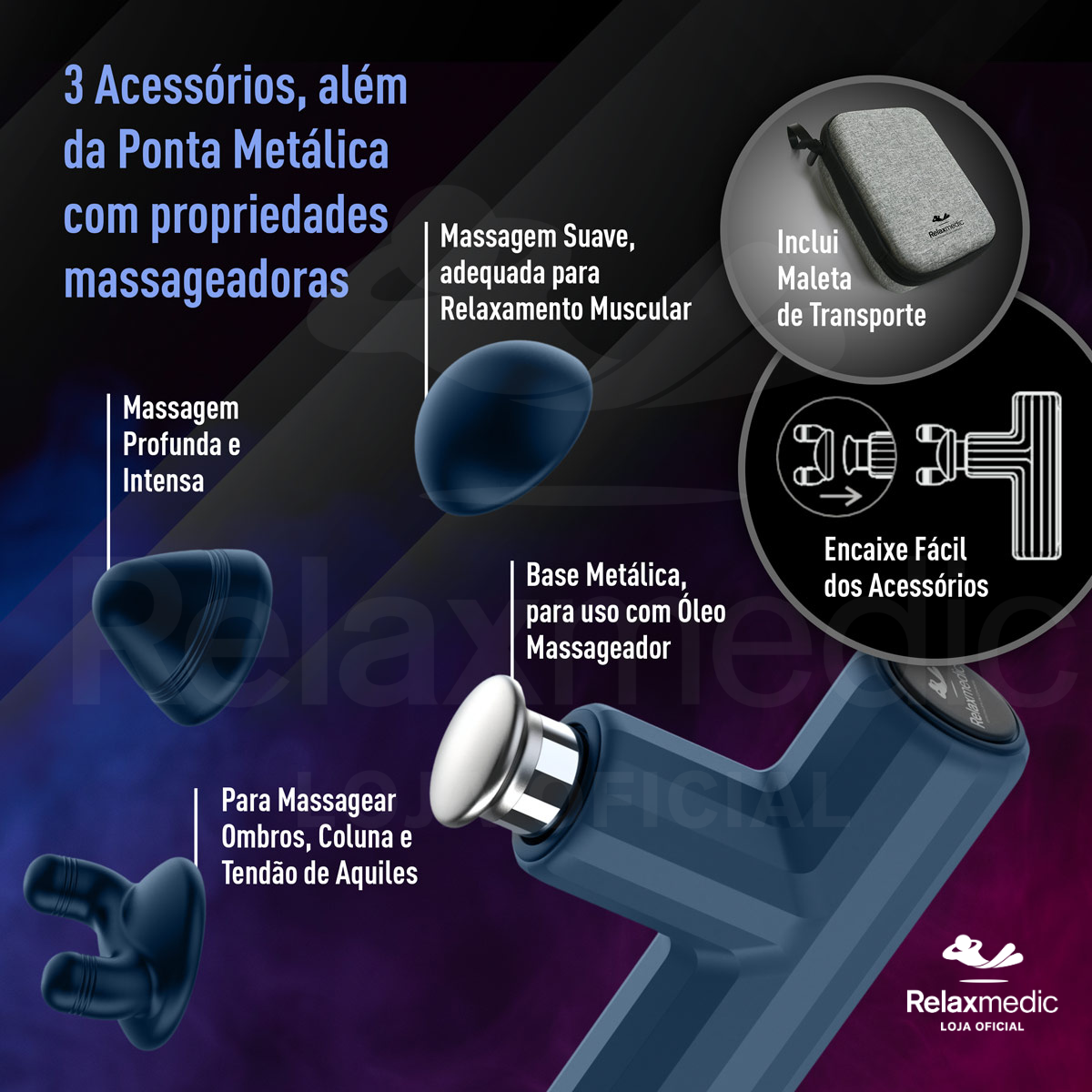 Pistola Massageadora Mini Deep Therapy Azul