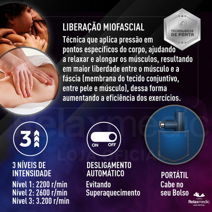 Pistola Massageadora Mini Deep Therapy Azul