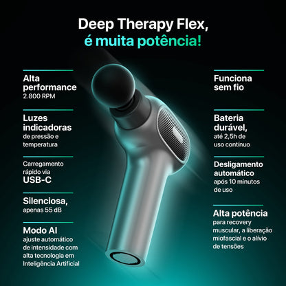 Pistola Massageadora Elétrica Deep Therapy Flex