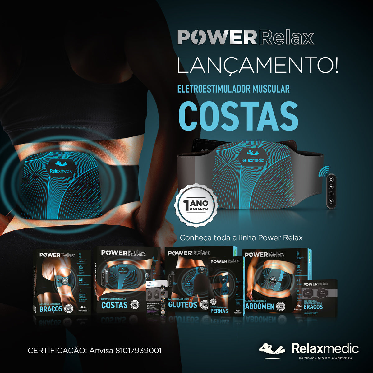Eletroestimulador Muscula Costas Power Relax