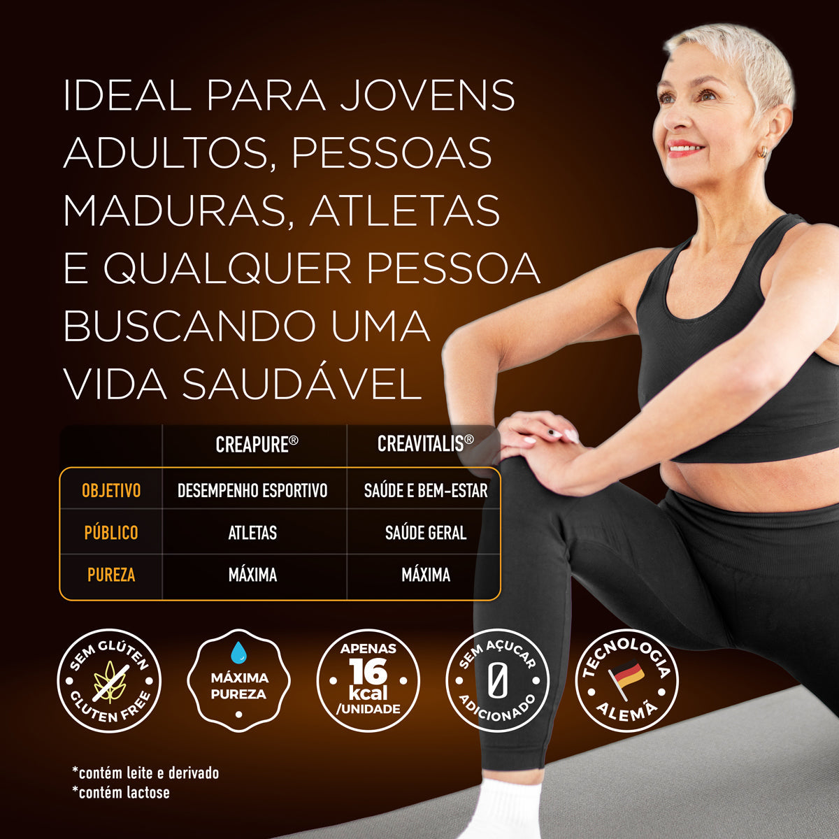 Creatina Sabor Caramelo 100% Pura Alemã Creavitalis® - Micronizada - Alta Solubilidade - 60un