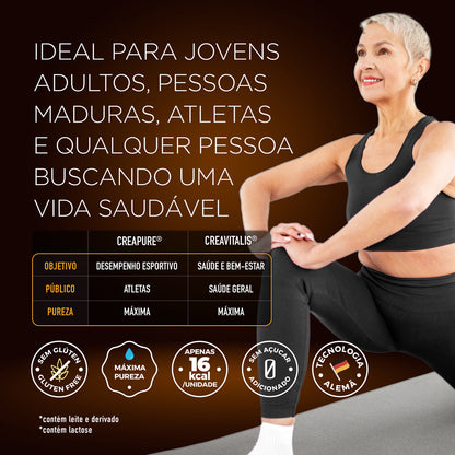 Creatina Sabor Caramelo 100% Pura Alemã Creavitalis® - Micronizada - Alta Solubilidade - 60un