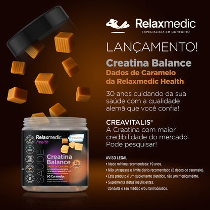 Creatina Sabor Caramelo 100% Pura Alemã Creavitalis® - Micronizada - Alta Solubilidade - 60un
