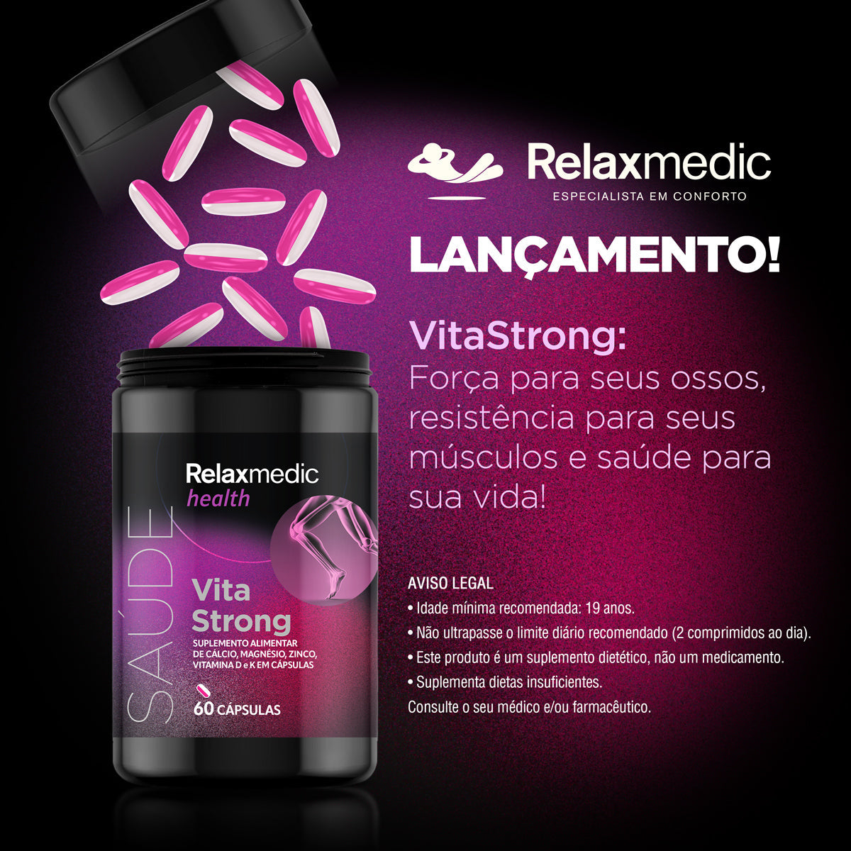 Suplemento Alimentar De Cálcio - 60 Cápsulas