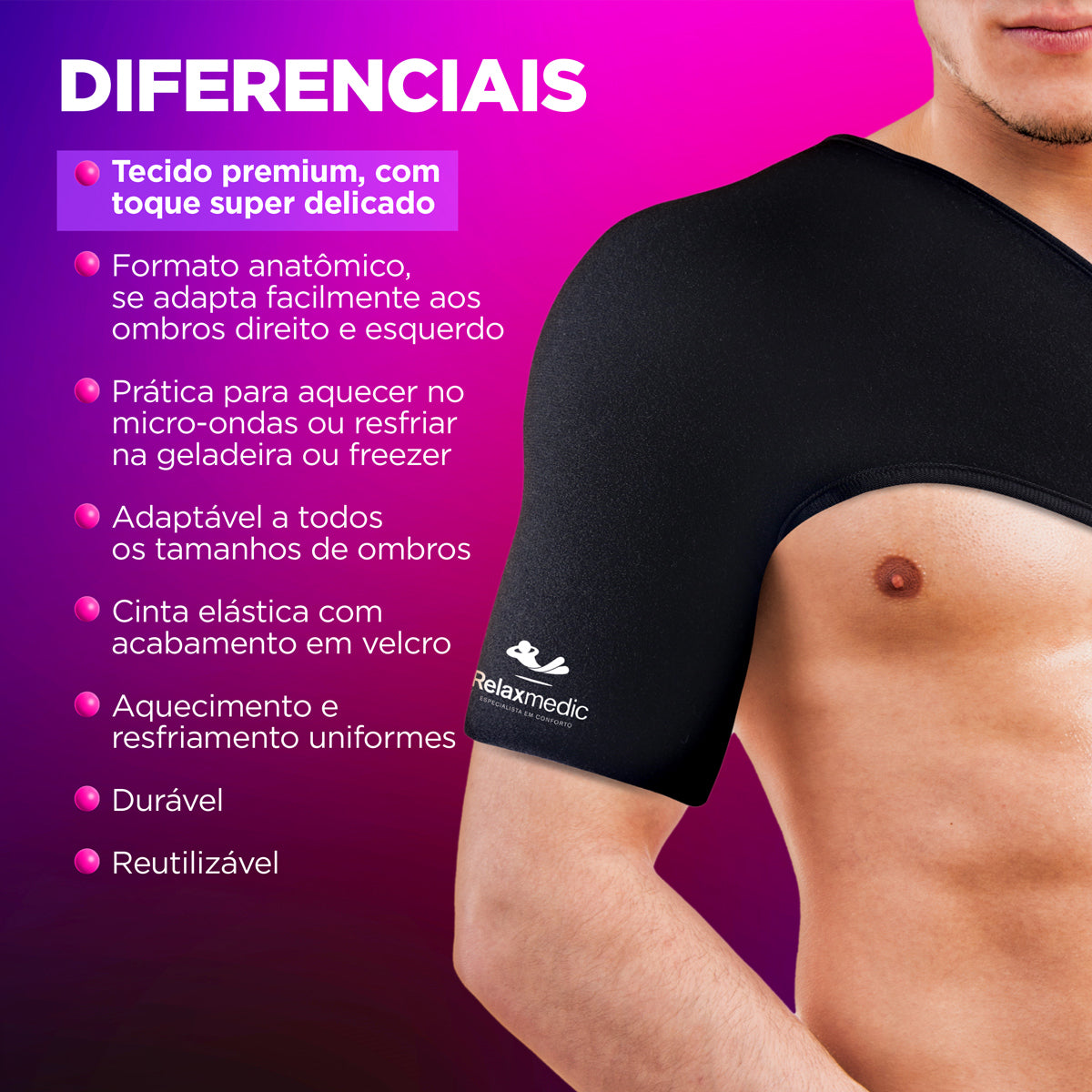 Bolsa Térmica Gel Ombro Preta