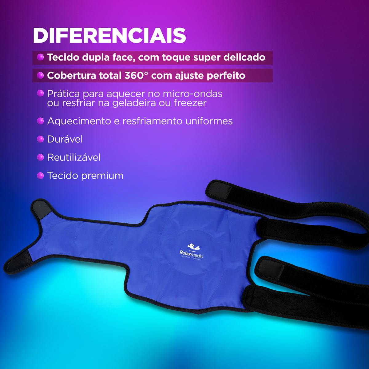 Bolsa Térmica Gel Full Joelho Azul