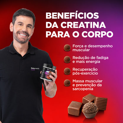 Creatina Sabor Brigadeiro 100% Pura Alemã Creavitalis® 60un