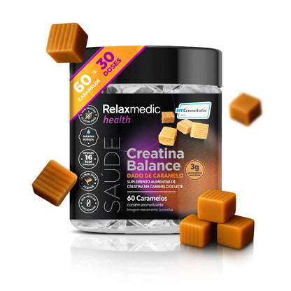 Creatina Sabor Caramelo 100% Pura Alemã Creavitalis® - Micronizada - Alta Solubilidade - 60un